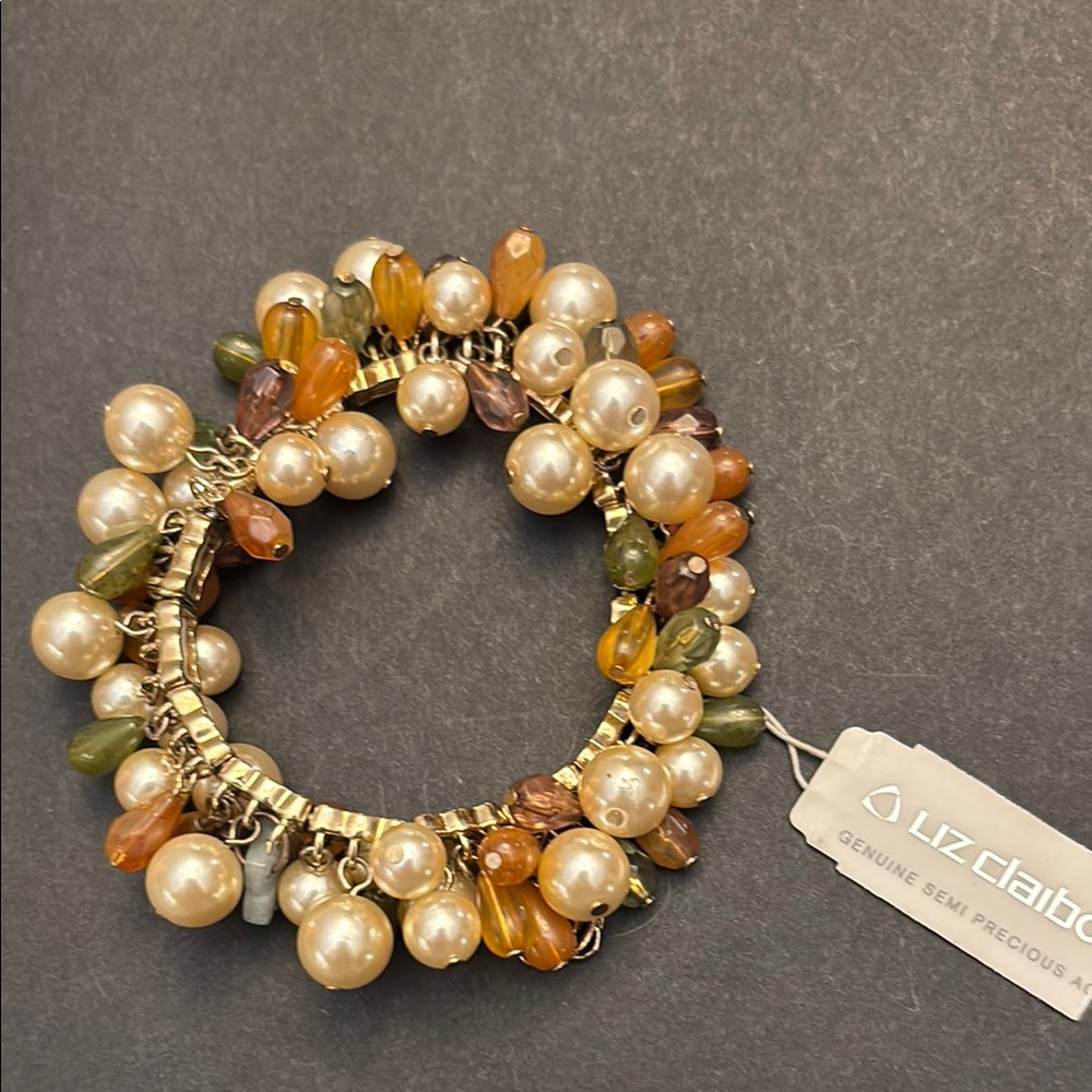 Liz Claiborne Gold Cream Pearl Bracelet